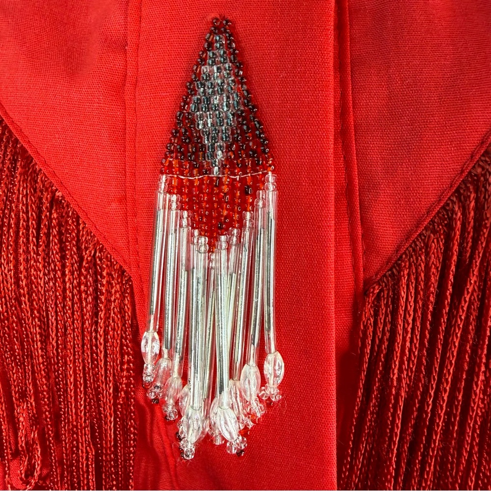 Vintage Western Collection Beaded Fringe Rodeo Cowgirl Cowboy Shirt SMALL EUC - Picture 5 of 16